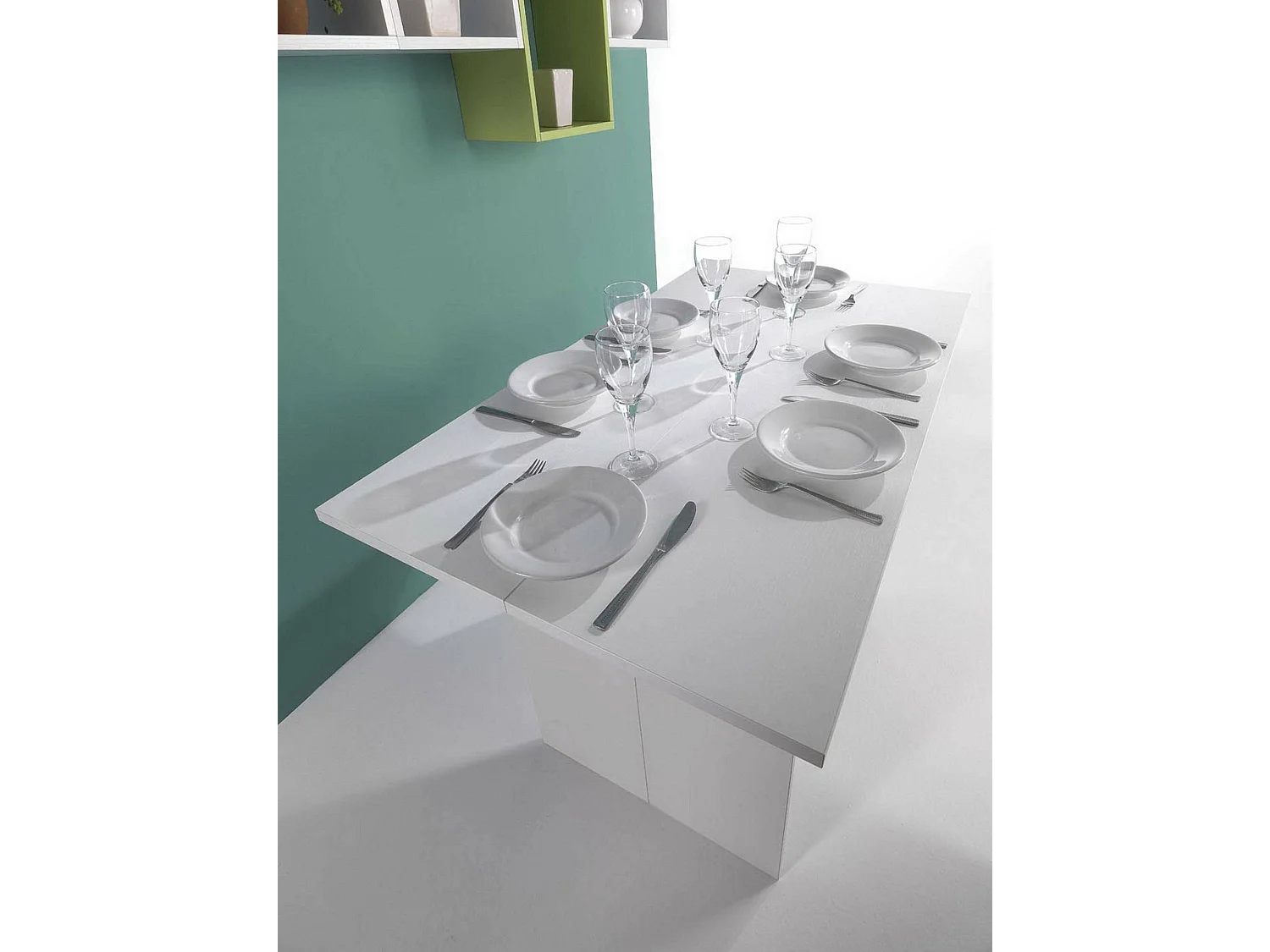 Console extensible lavande, Table à manger avec ouverture pliante, Console polyvalente extensible, 100% Made in Italy, 120x70h75 cm, Blanc