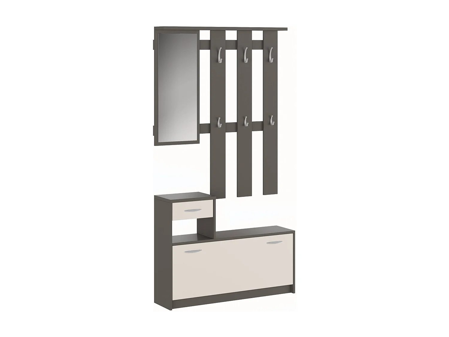 Dmora - Mobile da ingresso Daa, 100x26h190 cm, Antracite e Bianco