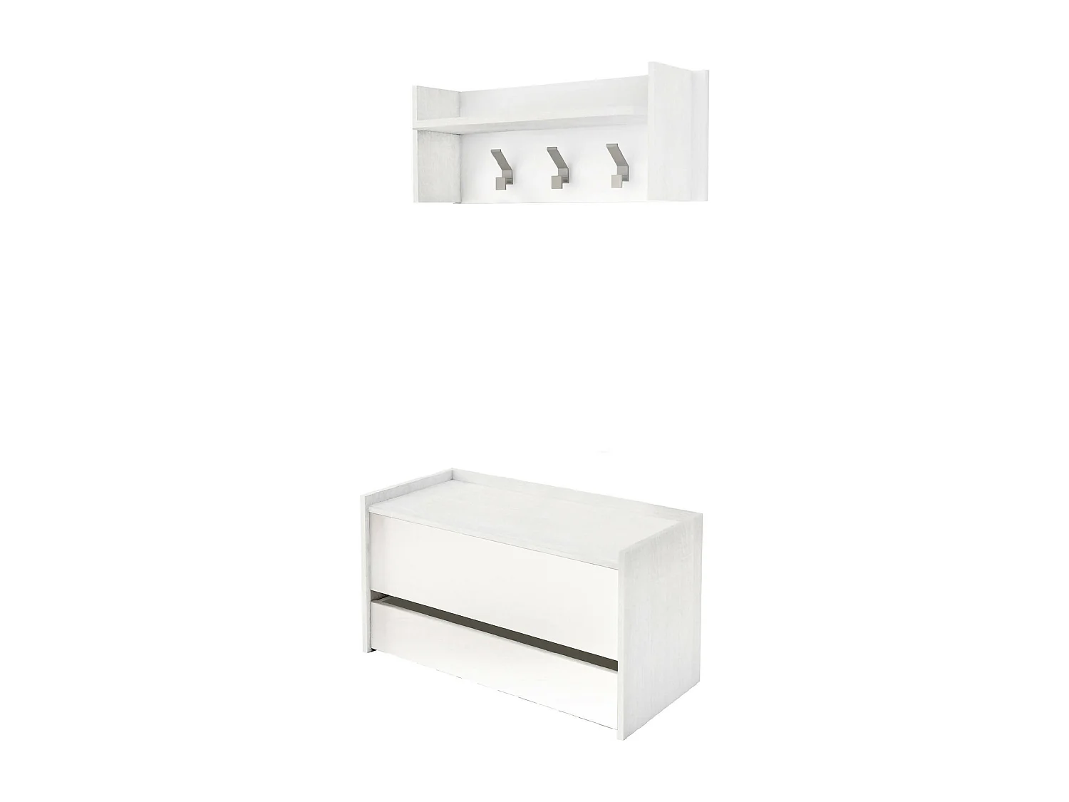 Eingangsmöbel Dap, Moderner Eingangsbereich mit Kleiderbügel, Möbel mit Schuhregal, Multifunktionsschrank, Cm 50x32h182, WeiÃŸ