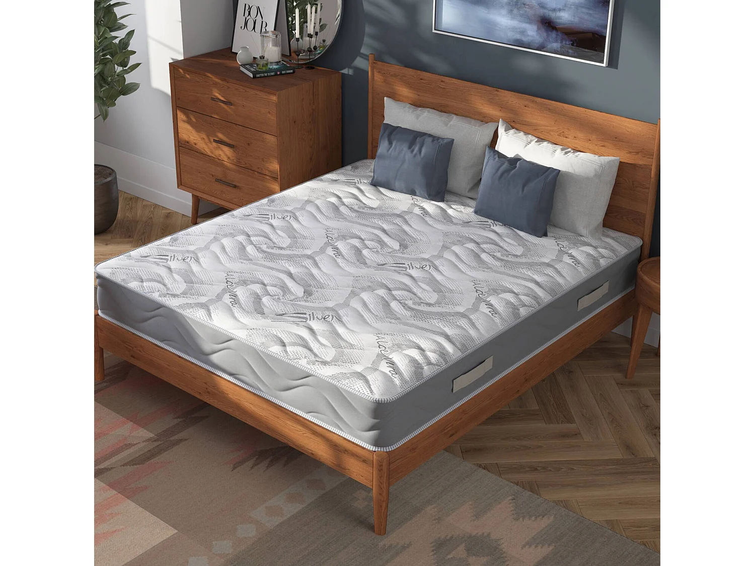 Matelas double Dorado, Matelas Trioform Memory Foam, Matelas ergonomique, Matelas anti-acariens et hypoallergénique, 100% Made in Italy, 120x190xh25 cm