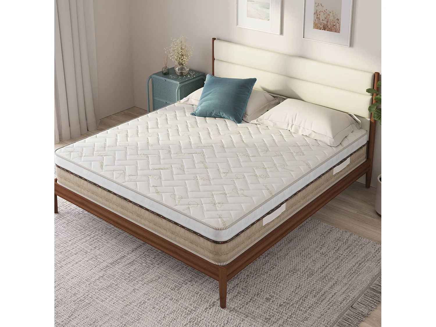 Talamo Italia Matras Twijfelaar Fenice 120x200x25 cm Wit Hardheid 8/10 Geschikt voor Frame 120x200 cm, Twijfelaar