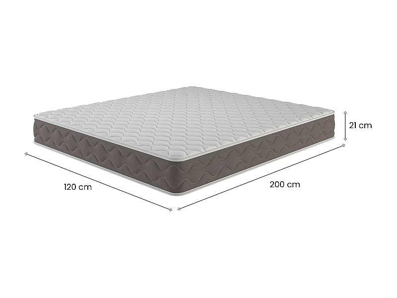 Matelas Scudo queen size, Matelas Memory Foam, Matelas ergonomique, Matelas anti-acariens et hypoallergénique, 100% Made in Italy, 120x200xh21 cm