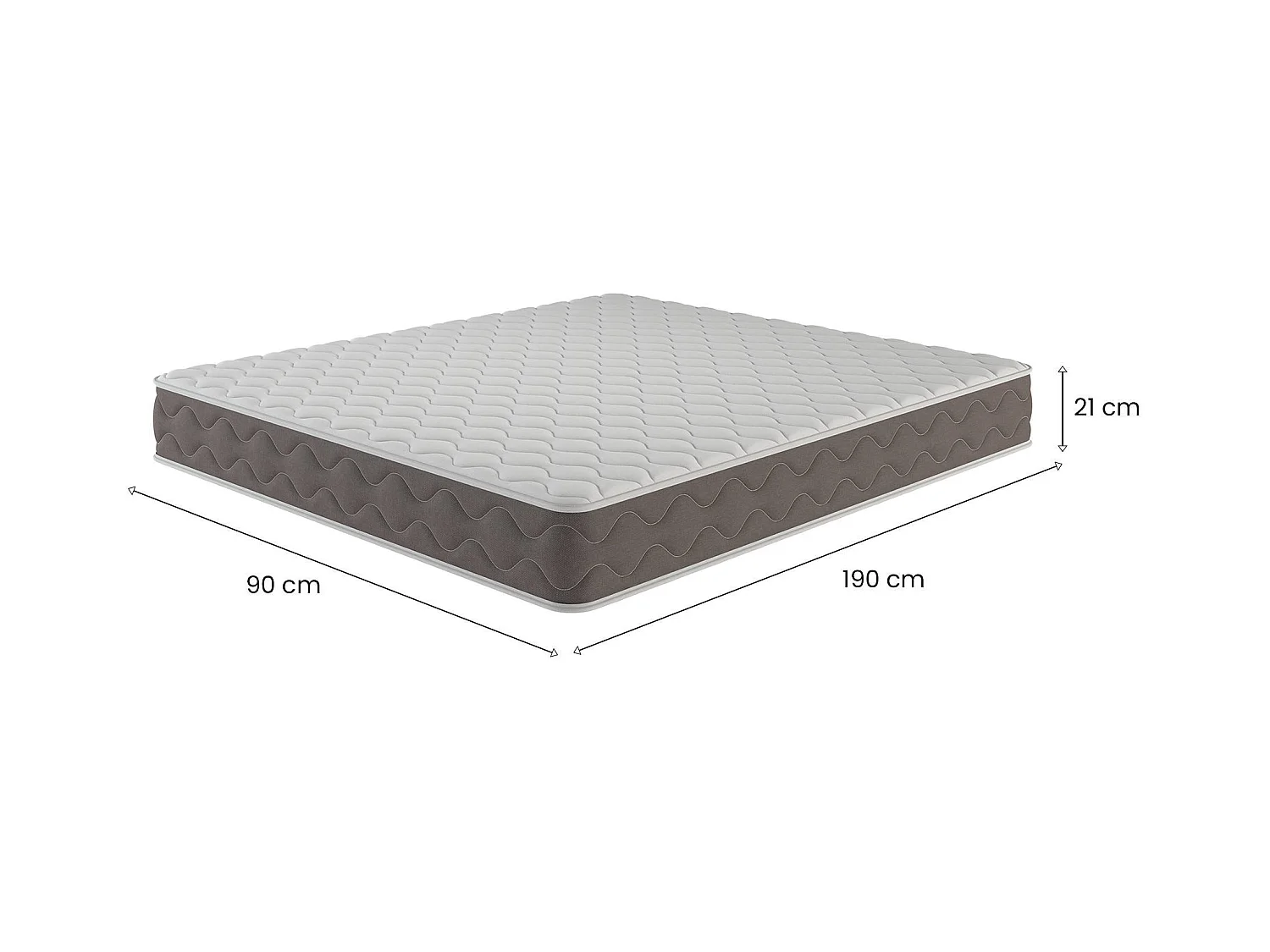 Einzelne Matratze Altare, Memory Foam-Matratze, ergonomische Matratze, milbenhemmende und hypoallergene Matratze, 100 % Made in Italy, 90x190h21 cm