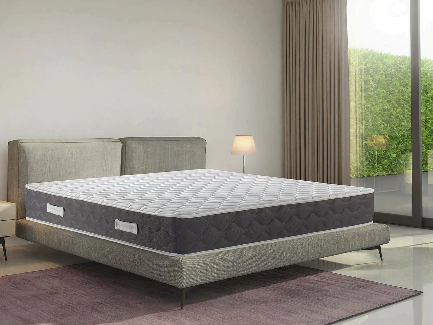 Talamo Italia Tweepersoonsmatras Carpo 180x200x28h cm Wit, Hardheid 7.5/10, Geschikt voor Bedframe 180x200 cm, Made in Italy