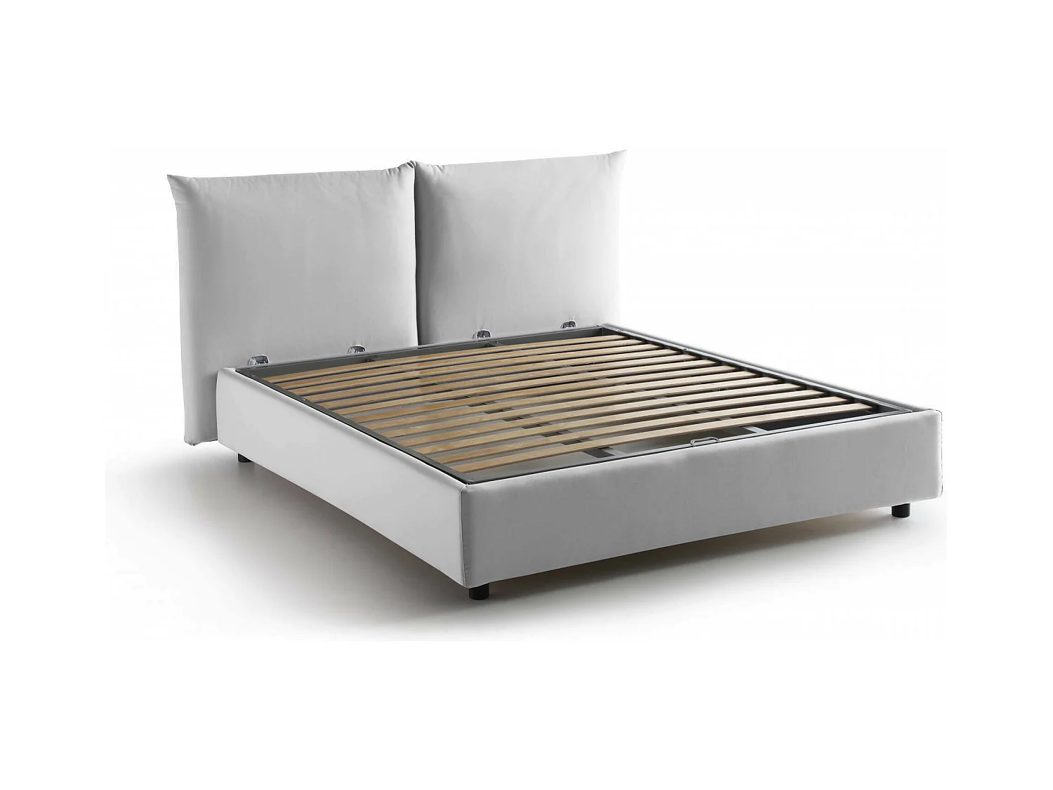 Lit double Cristyn, Lit coffre avec revêtement en tissu, 100% Made in Italy, Ouverture frontale, avec matelas 160x200 cm inclus, Blanc