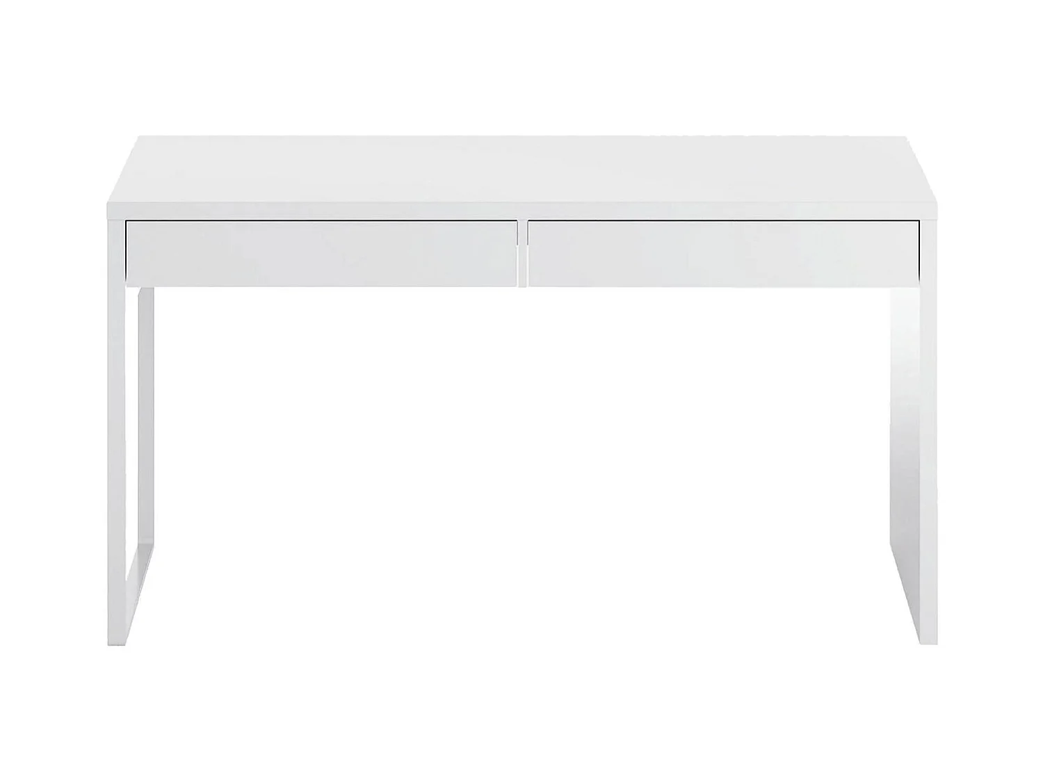 Bureau Dfattor, Bureau réversible multifonctionnel, Table d'étude PC avec 2 tiroirs, 138x50h75 cm, Blanc