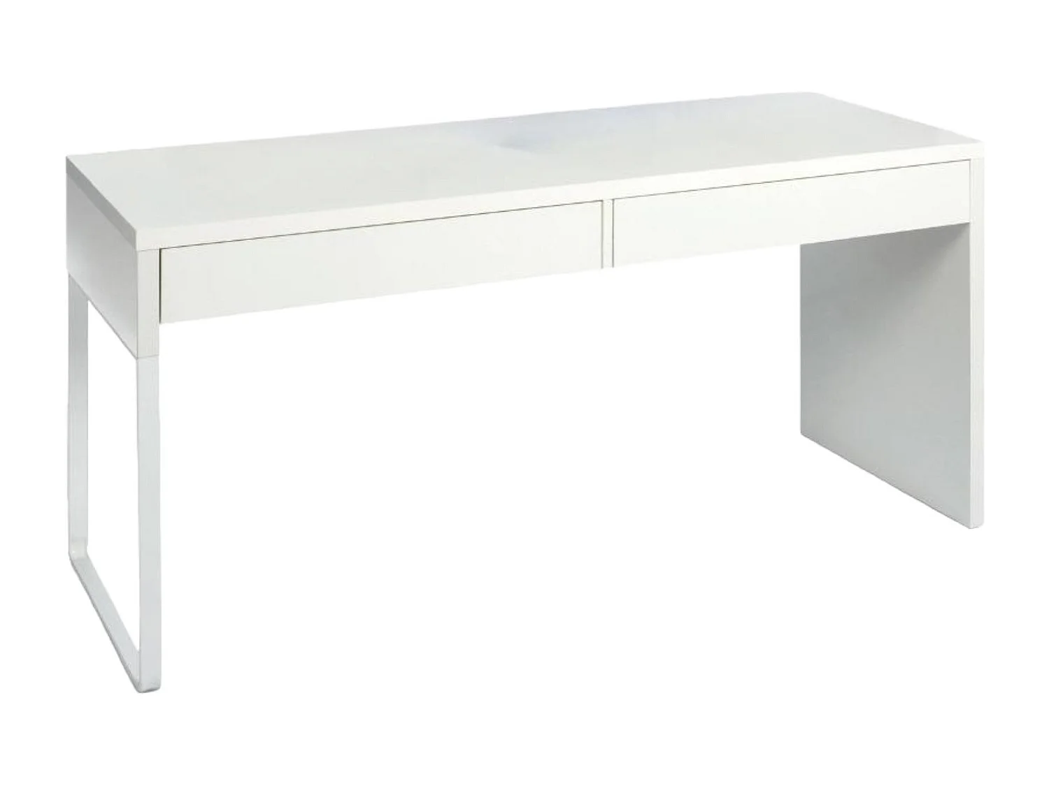 Dfattor Bureau, multifunctioneel omkeerbaar bureau, pc-studeertafel met 2 laden, 138x50h75 cm, wit