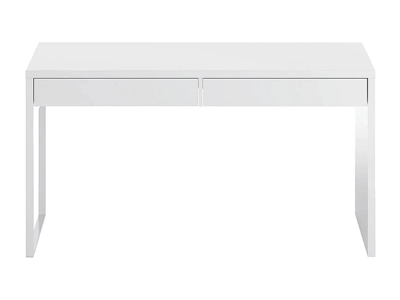 Mesa Dfattor, mesa de escritório multifuncional reversível, mesa de estudo para PC com 2 gavetas, 138x50h75 cm, branca