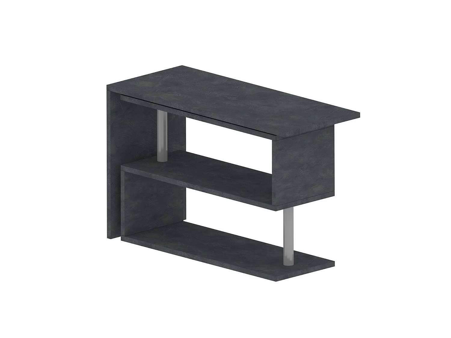 Bureau Dascagn, Bureau PC d'angle, Table de bureau polyvalente, Bureau gain de place multi-positions, 100% Made in Italy, 120x50h75 cm, Anthracite