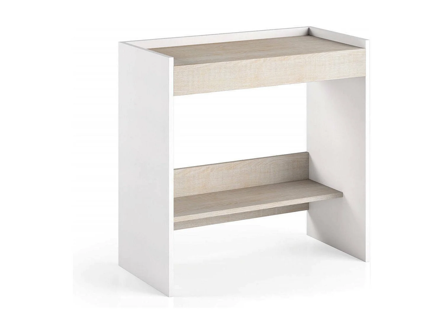 Dbeltra bureau, Modern bureau met lade, Studeer- of kantoortafel voor pc-boekhouder, 100% Made in Italy, 80x40h79 cm, Wit en eiken