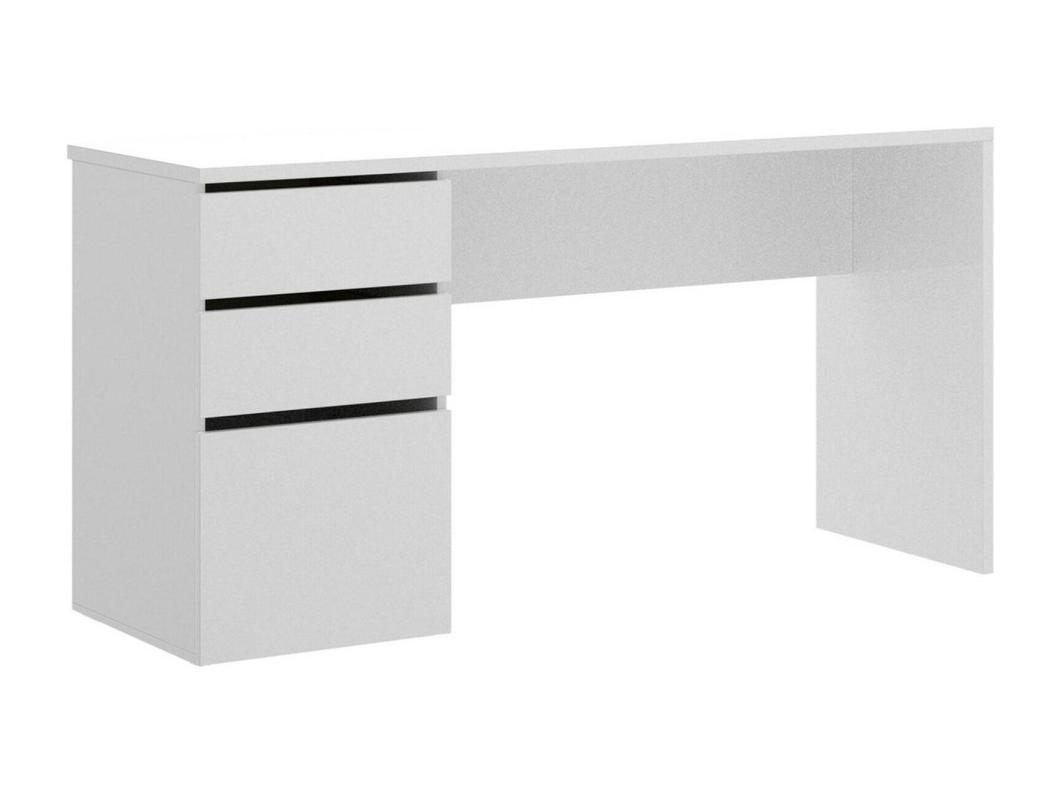 SecretÃ¡ria Dgabbi, SecretÃ¡ria multiusos para escritÃ³rio ou quarto, Mesa de estudo linear com 2 gavetas e 1 porta, 139x60h75 cm, Branco