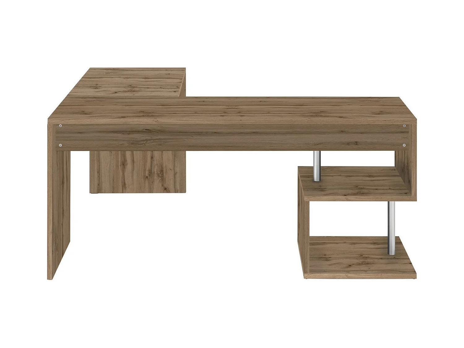 Bureau Dmassaro, Bureau d'angle PC, Table de bureau polyvalente, Bureau gain de place multi-positions, 100% Made in Italy, 160x60h78 cm, Chêne