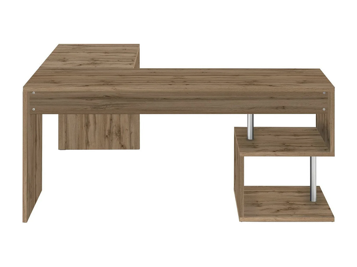 Dmassaro bureau, PC-hoekbureau, multifunctionele kantoortafel, ruimtebesparend bureau met meerdere posities, 100% gemaakt in Italië, 160x60h78 cm, eiken