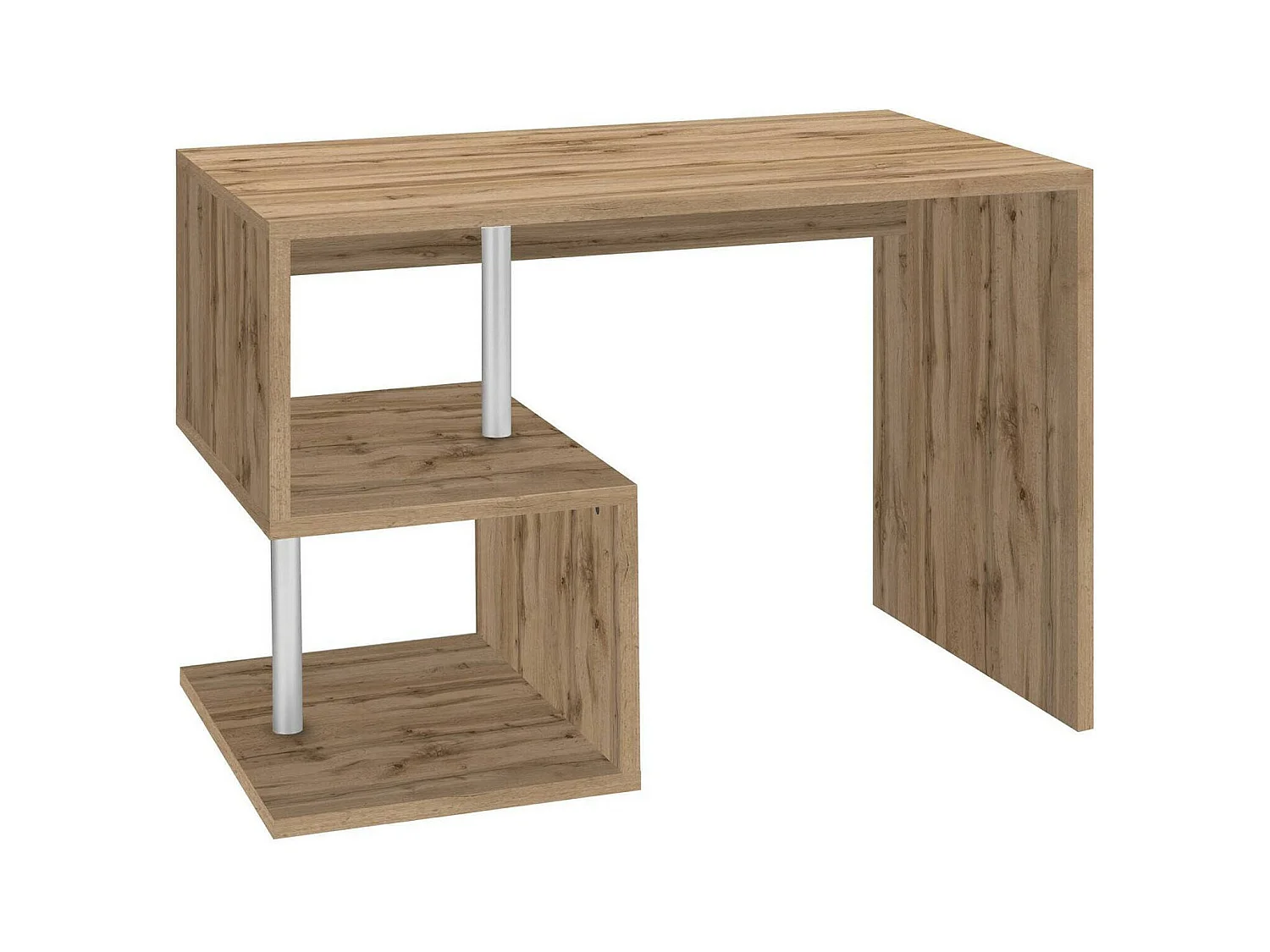 Bureau Dgyombe, Bureau PC Linéaire, Table de bureau polyvalente, Bureau gain de place multi-positions, 100% Made in Italy, 100x50h78 cm, Chêne