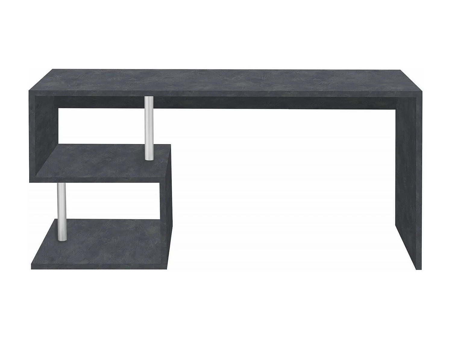 Mesa Dmarusi, Mesa linear para PC, Mesa de escritório multiuso, Mesa multiposições que economiza espaço, 100% Fabricado na Itália, 180x60h78 cm, Ardósia