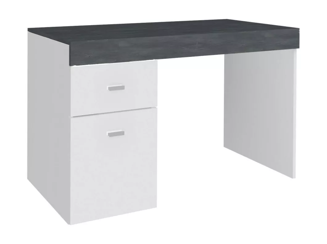 Kauf Unique Schreibtisch Daucell, Linearer Schreibtisch mit PC-Halterung, Mehrzweck-Bürotisch, platzsparender Schreibtisch, 100 % Made in Italy, 100 x 60 x 75 cm, glänzend weiß und Schiefer