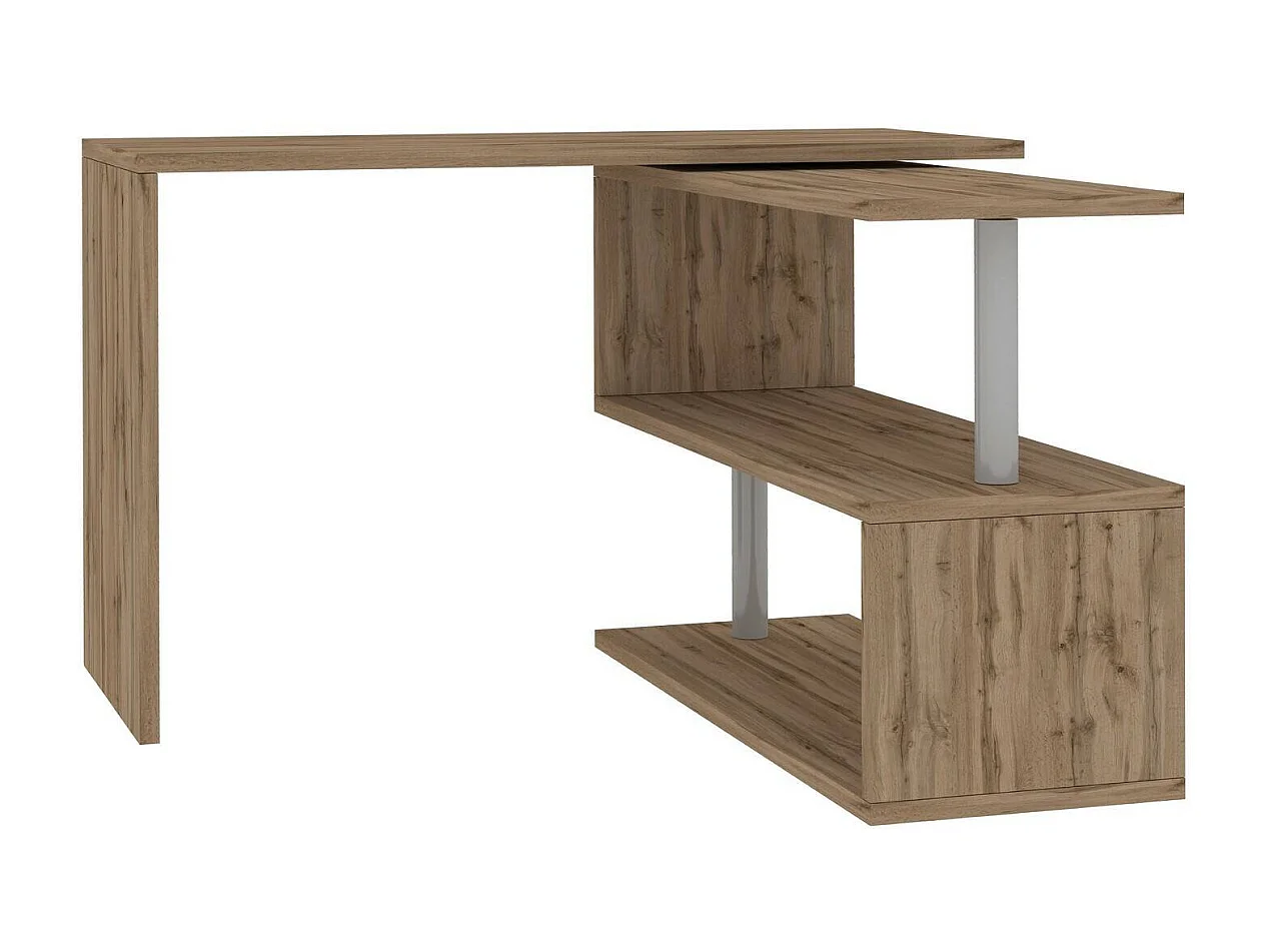 Mesa Dascagn, Mesa de canto para PC, Mesa de escritório multiuso, Mesa multiposições que economiza espaço, 100% Fabricado na Itália, 120x50h75 cm, Carvalho