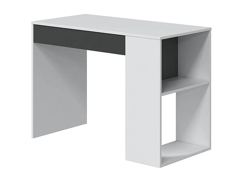 Danani Bureau, Omkeerbaar multifunctioneel bureau met lade, Studeer- of kantoortafel voor pc, 101x50h73 cm, Wit en Antraciet
