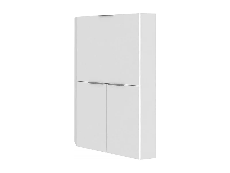 Dmora - Scrivania Akiro, cm 70x57h140, Bianco lucido