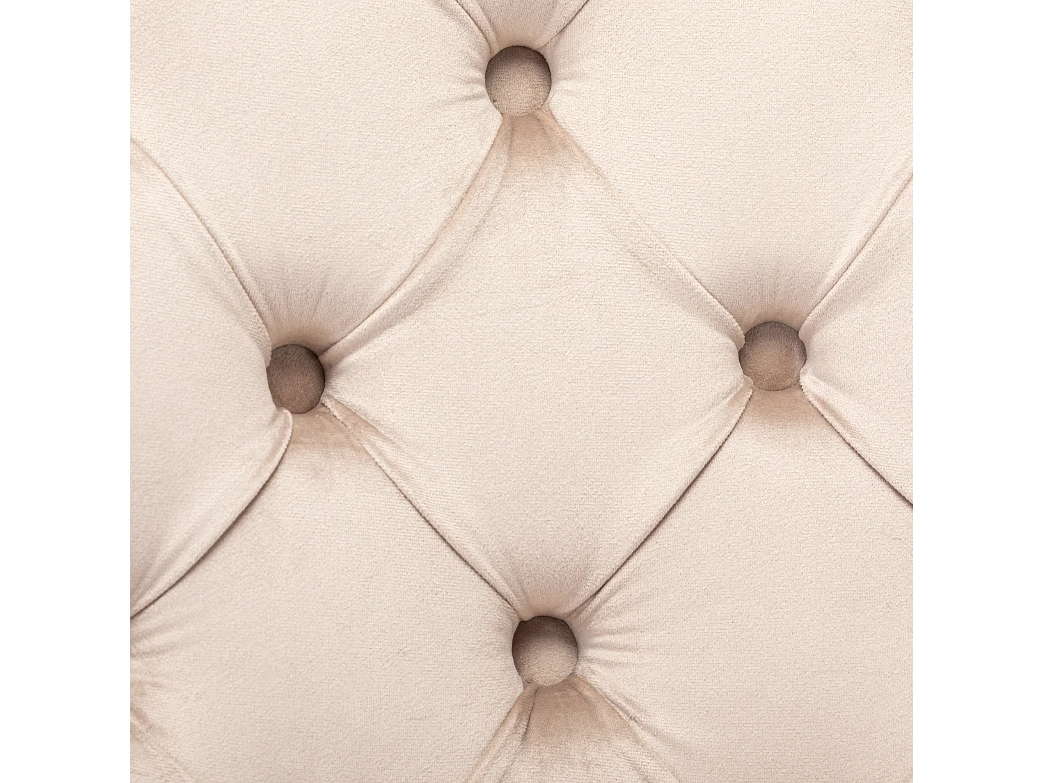 Set mit 4 Esszimmerstühlen aus Samt – Knopfsteppung – Beige