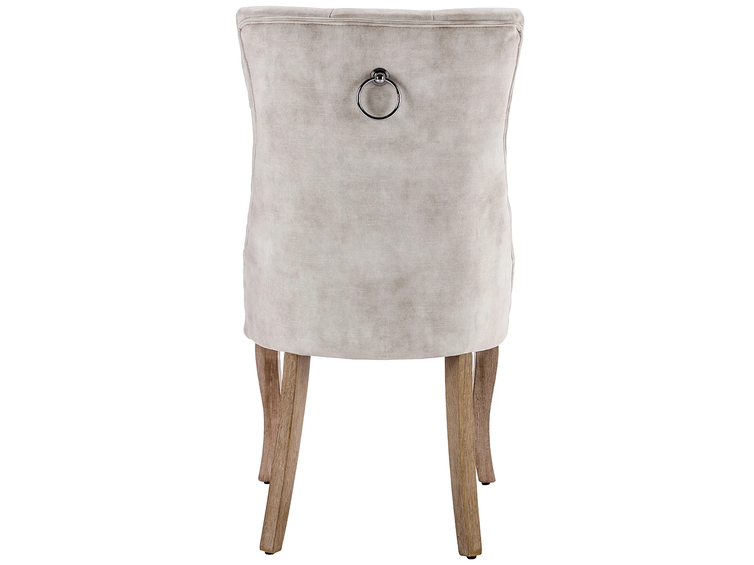 Set van 6 fluwelen eetkamerstoelen - gewatteerde knopen - Crème