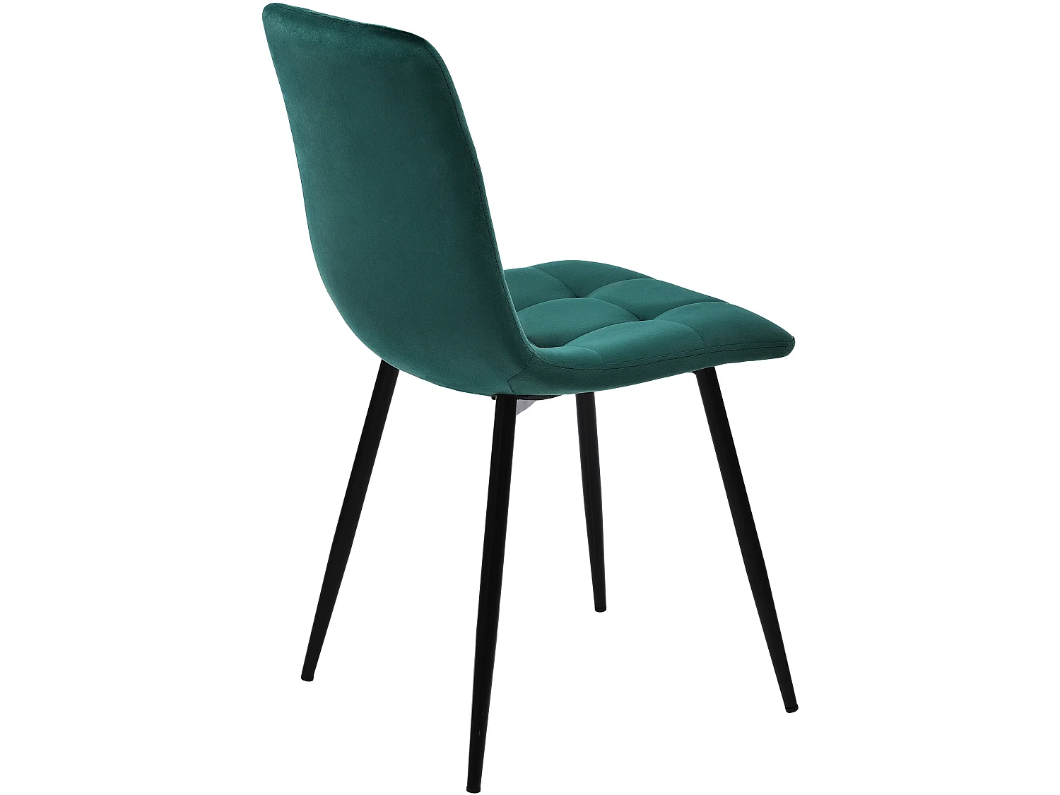 Lot de 4 Chaises de salle à manger - structure en métal - tissu en velours - vert