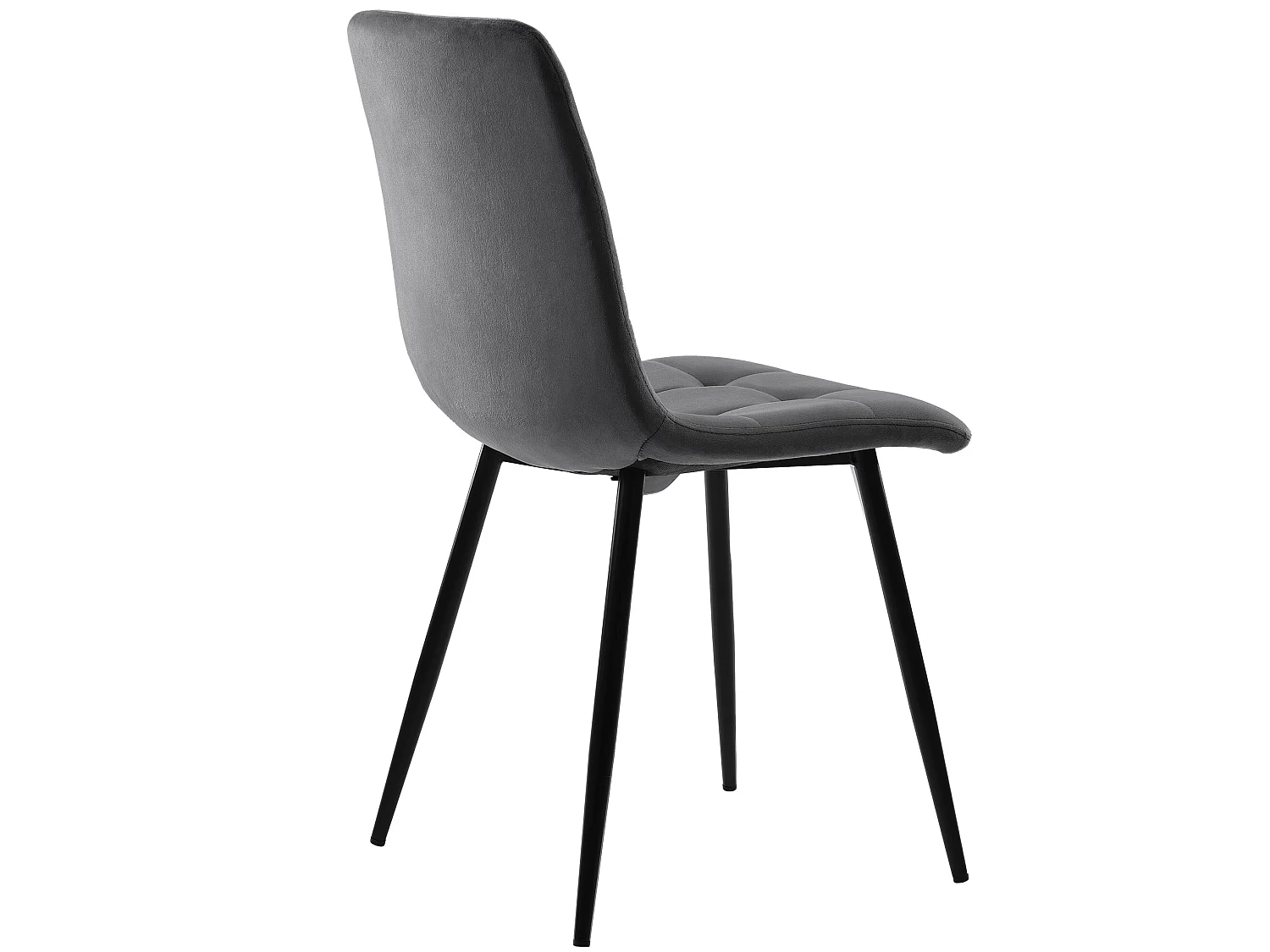 Lot de 4 Chaises de salle à manger - structure en métal - tissu en velours - gris