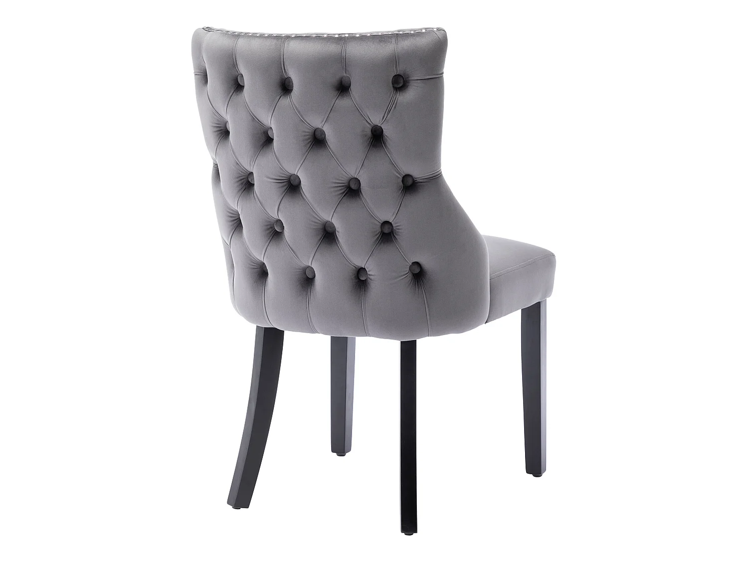 Set mit 2 Gondelstühlen aus Samt – Beine aus Massivholz – Grau