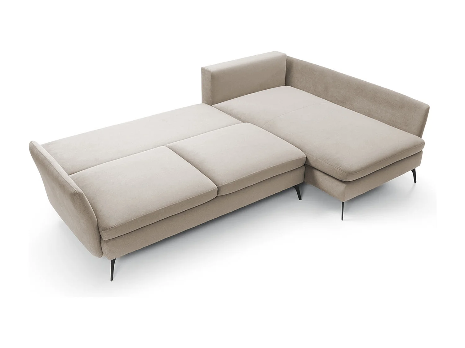 Ecksofa - 282 cm - L-Form mit Staufach - wasserabweisender Stoff - beige - rechte Seite - DEMISBAL