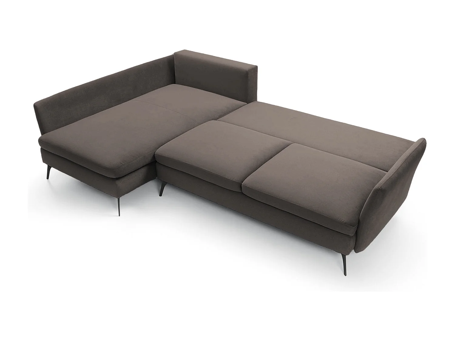 Canapé d'angle - 282 cm - en L avec un coffre de rangement - tissu hydrophobe - gris foncé - côté gauche - DEMISBAL