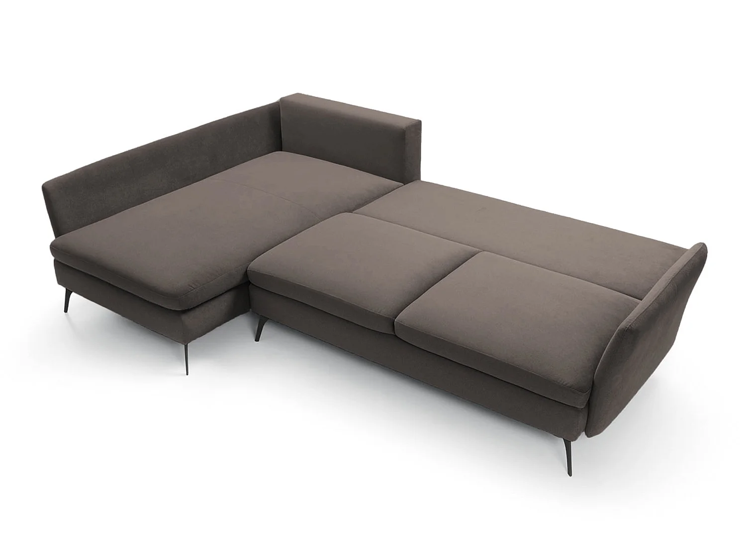 Canapé d'angle - 282 cm - en L avec un coffre de rangement - tissu hydrophobe - gris foncé - côté gauche - DEMISBAL