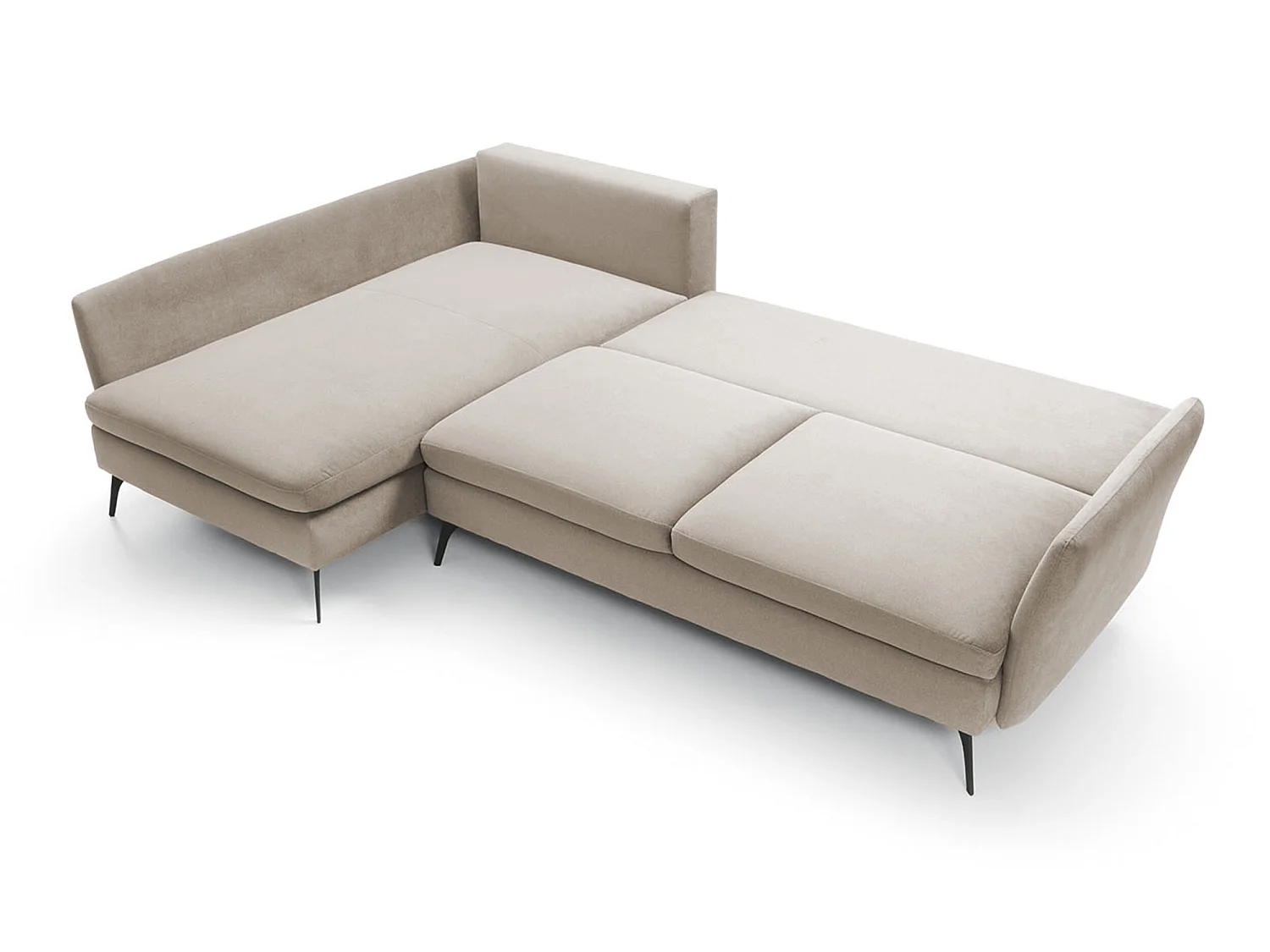 Hoekbank - 282 cm - L-vormig met opbergvak - waterafstotende stof - beige - linkerzijde - DEMISBAL