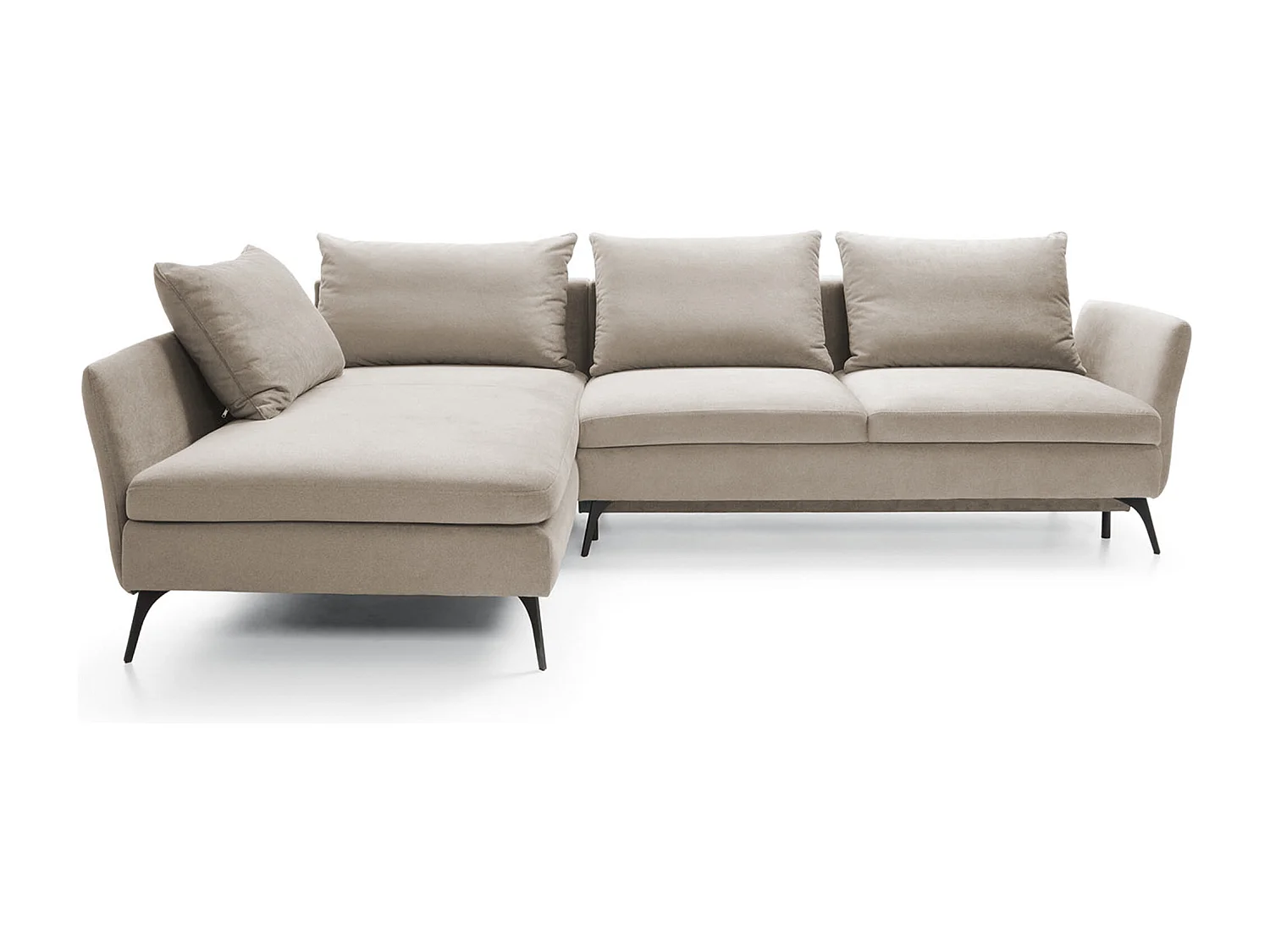 Ecksofa - 282 cm - L-Form mit Staufach - wasserabweisender Stoff - beige - linke Seite - DEMISBAL
