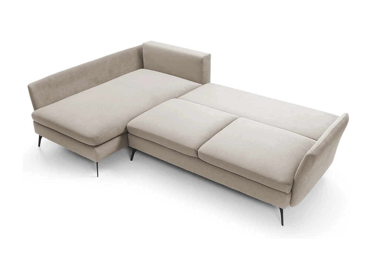 Ecksofa - 282 cm - L-Form mit Staufach - wasserabweisender Stoff - beige - linke Seite - DEMISBAL