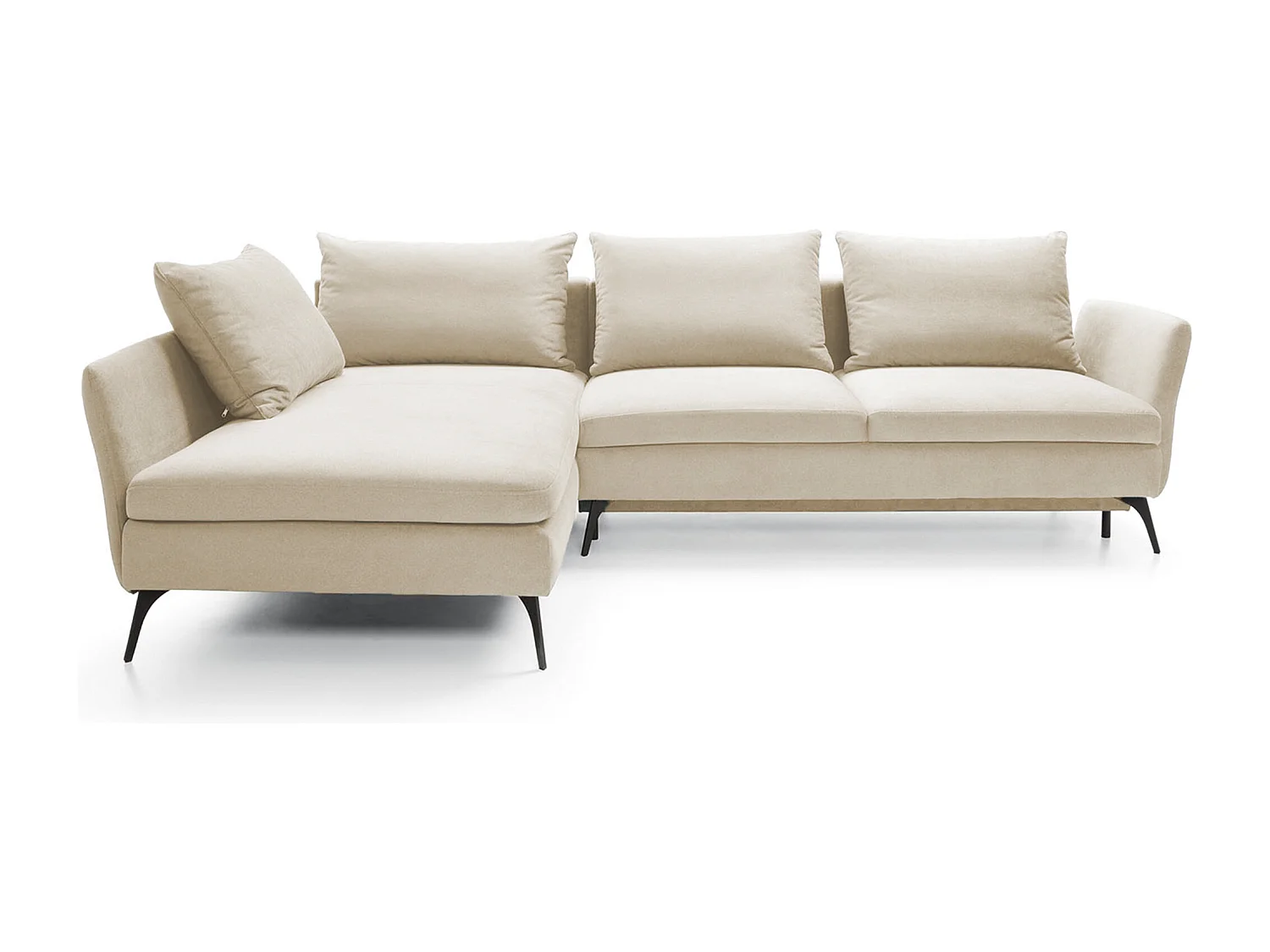 Ecksofa - 282 cm - L-Form mit Staufach - hydrophober Stoff - creme - linke Seite - DEMISBAL