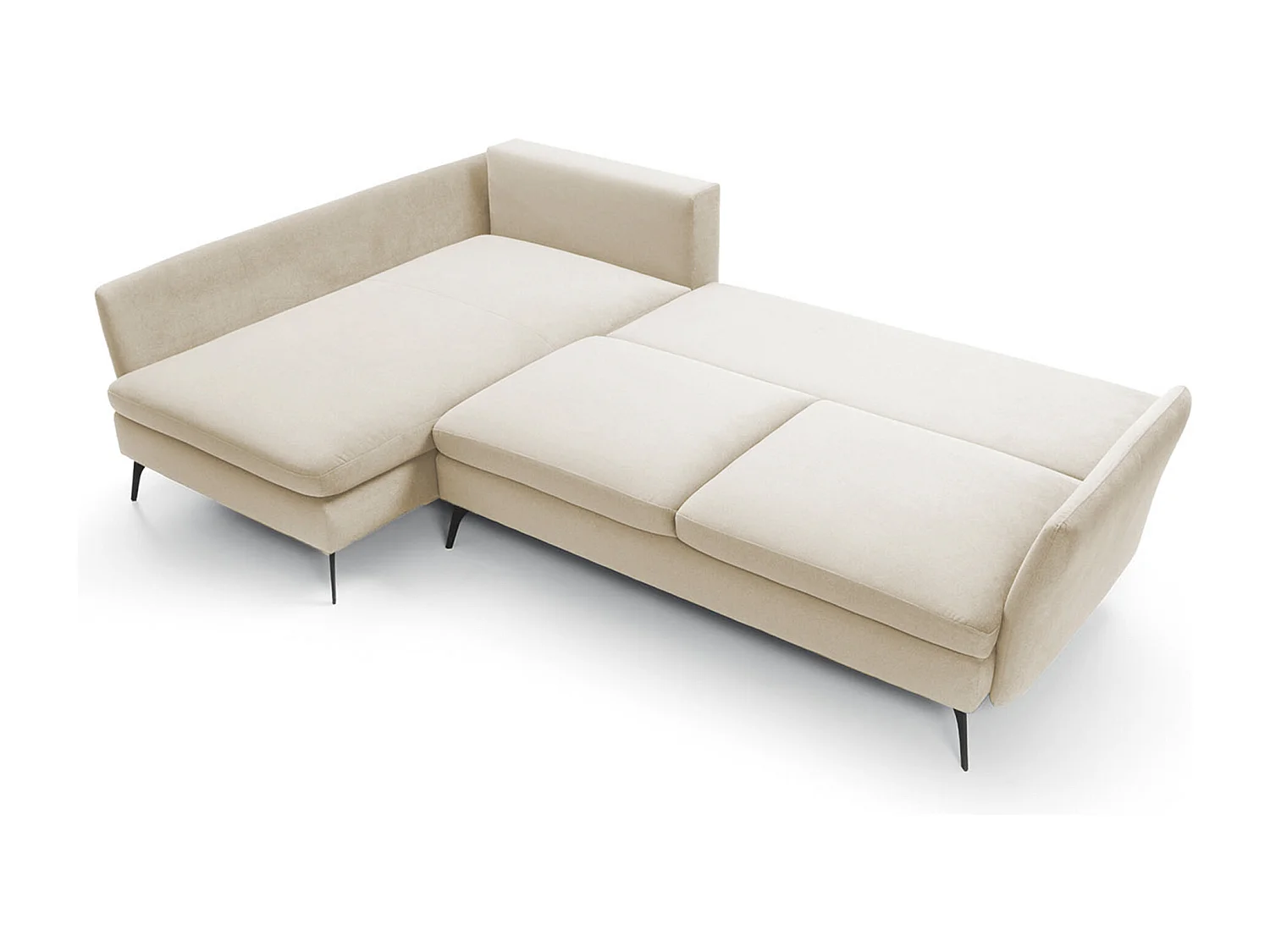 Ecksofa - 282 cm - L-Form mit Staufach - hydrophober Stoff - creme - linke Seite - DEMISBAL
