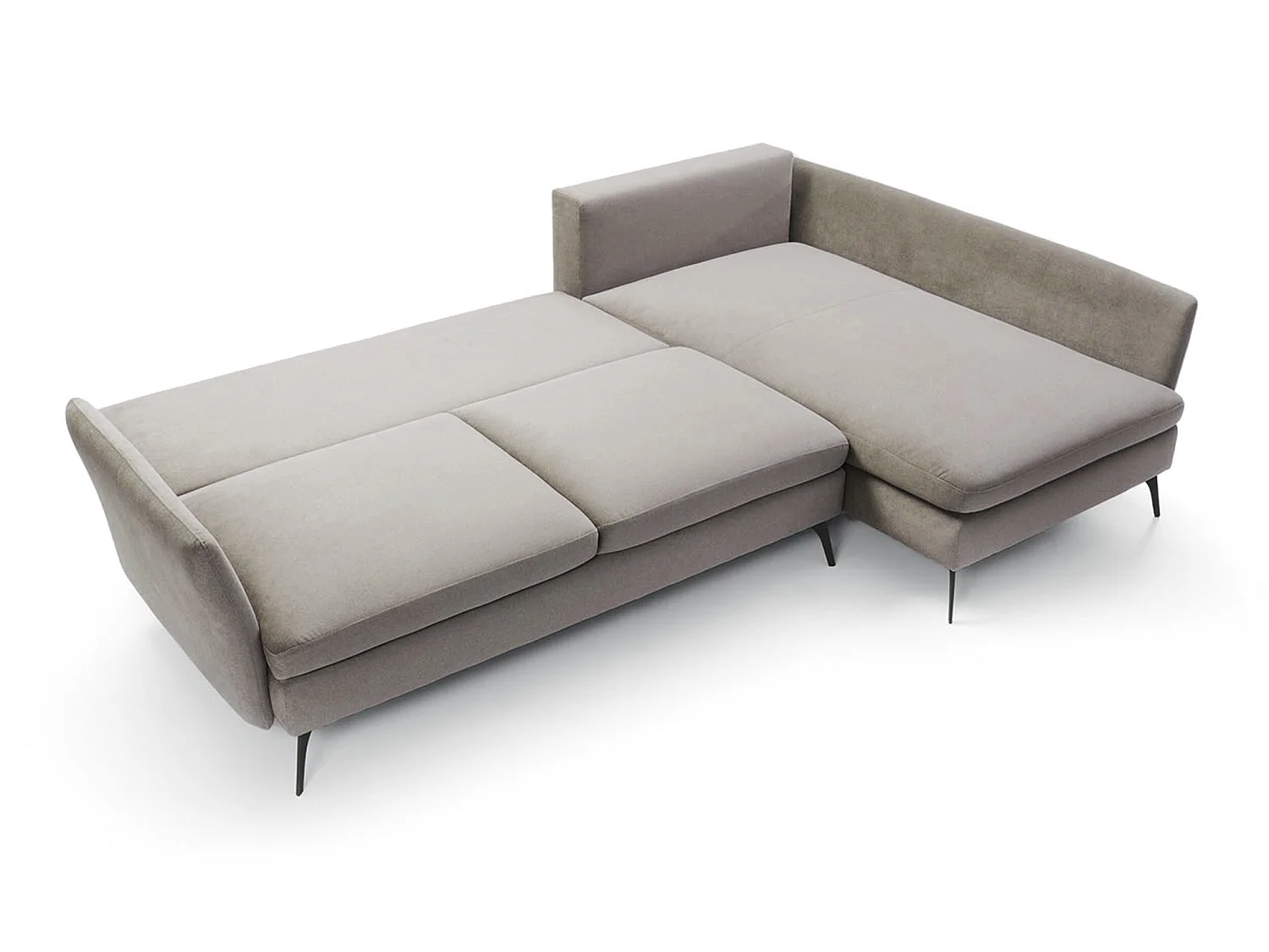 Ecksofa - 282 cm - L-Form mit Staufach - wasserabweisender Stoff - hellgrau - rechte Seite - DEMISBAL