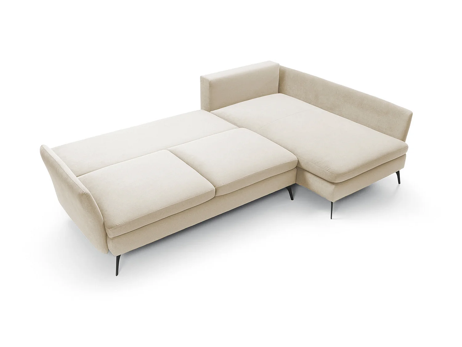 Ecksofa - 282 cm - L-Form mit Staufach - hydrophober Stoff - creme - rechte Seite - DEMISBAL