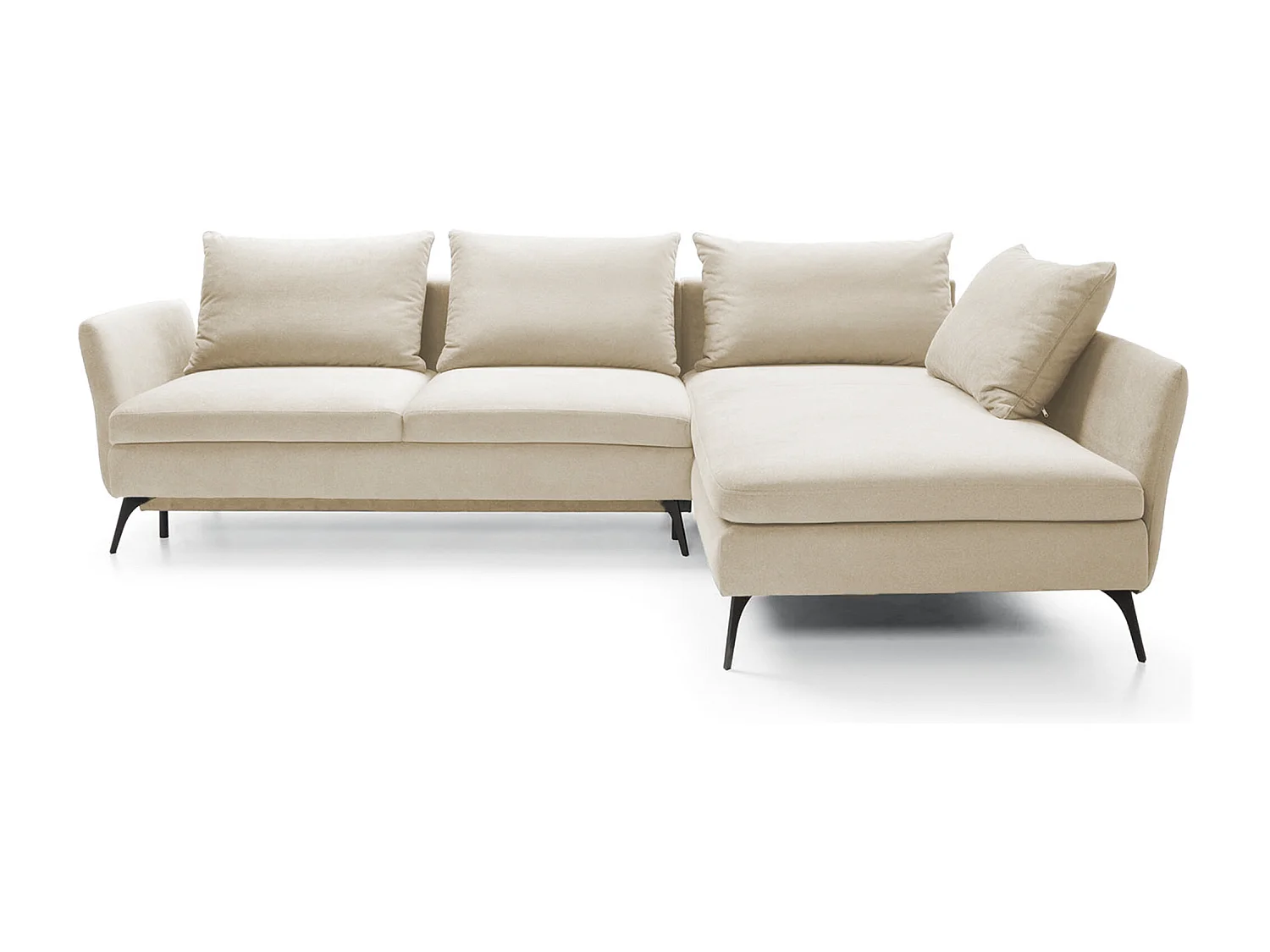 Ecksofa - 282 cm - L-Form mit Staufach - hydrophober Stoff - creme - rechte Seite - DEMISBAL