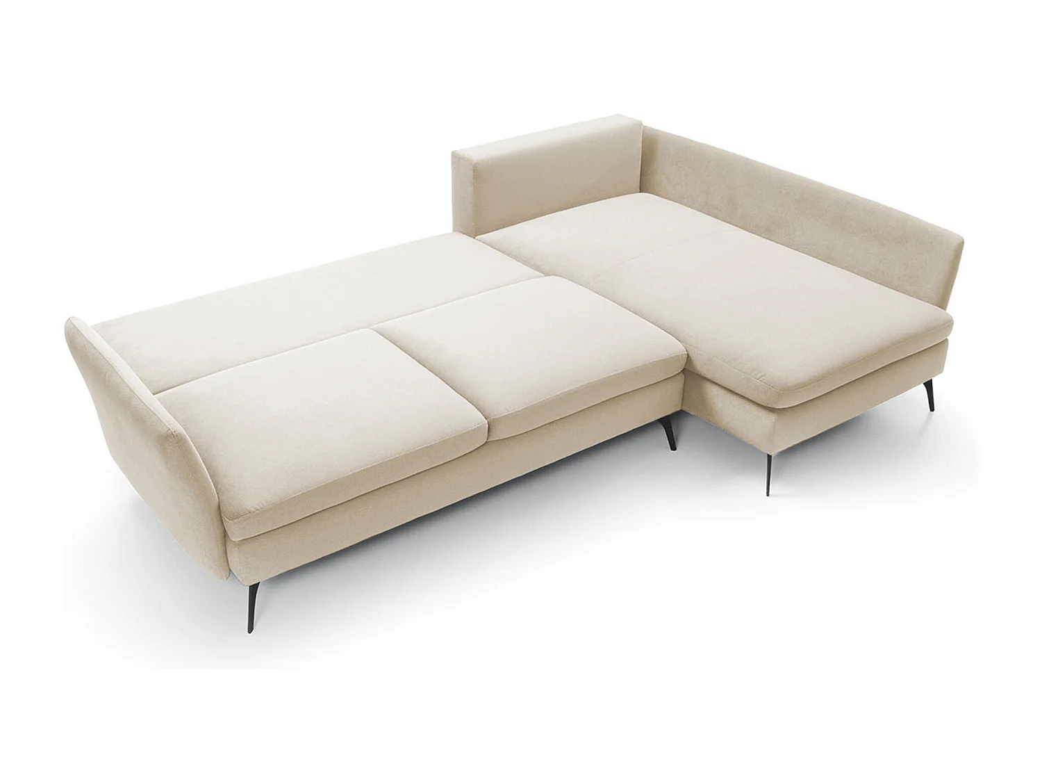 Ecksofa - 282 cm - L-Form mit Staufach - hydrophober Stoff - creme - rechte Seite - DEMISBAL