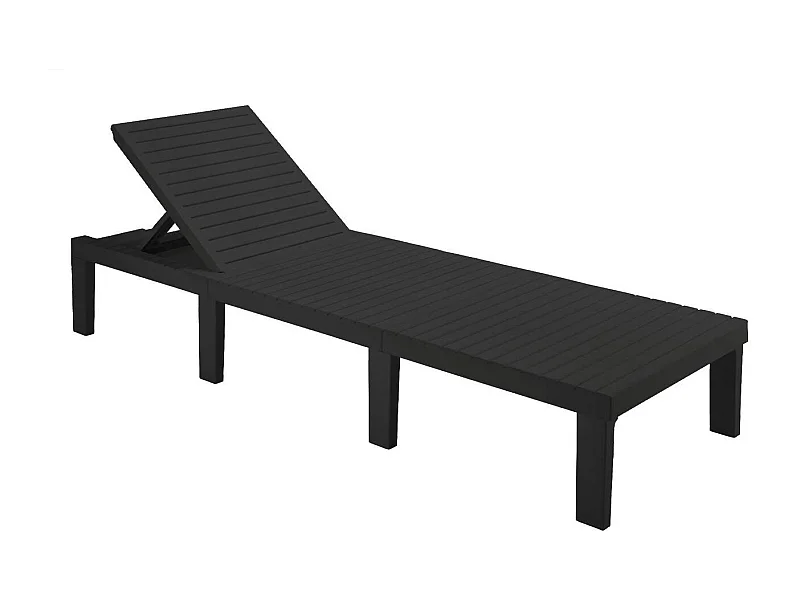 Dazzol ligstoel, Verstelbare tuinligstoel, Buitenligstoel, 100% Made in Italy, 195x65h78 cm, Antraciet