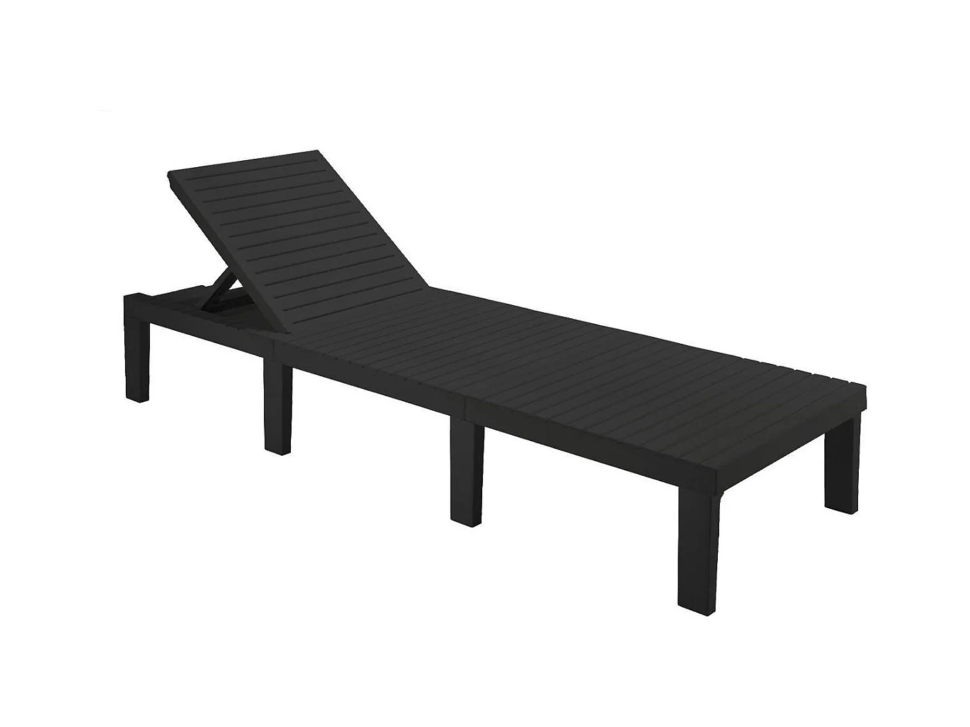 Chaise longue Dazzol, Chaise longue de jardin réglable, Chaise longue d'extérieur, 100% Made in Italy, 195x65h78 cm, Anthracite