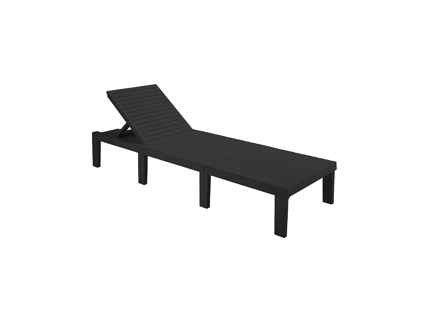 Chaise longue Dazzol, Chaise longue de jardin réglable, Chaise longue d'extérieur, 100% Made in Italy, 195x65h78 cm, Anthracite