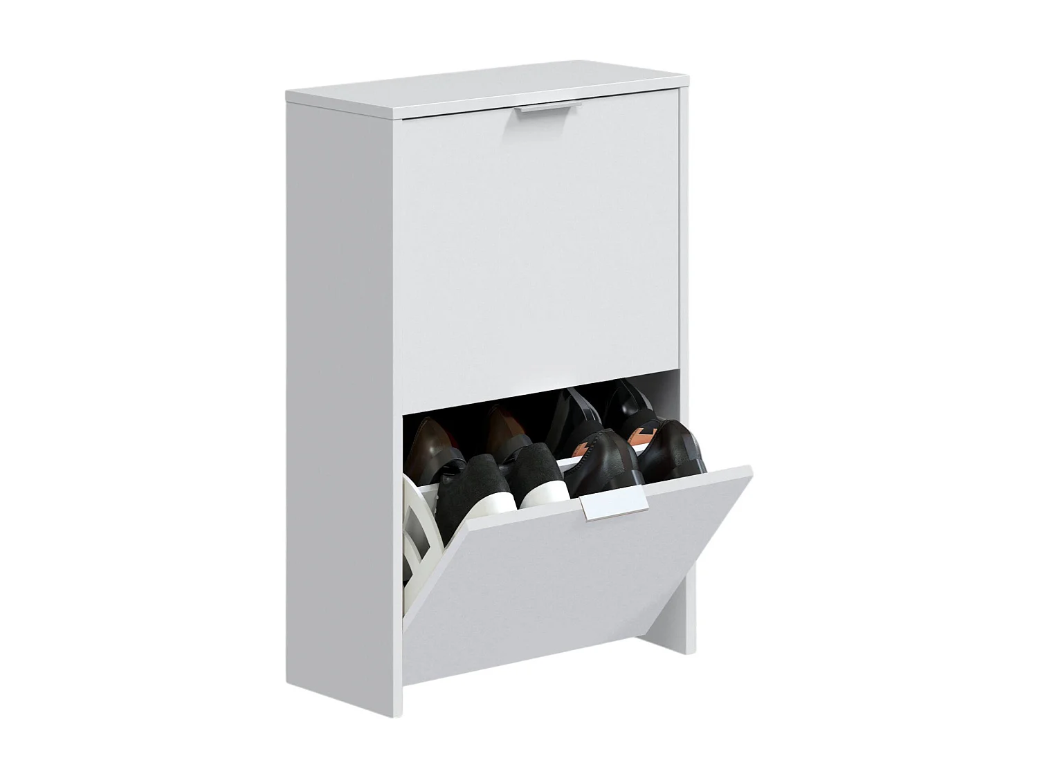 Sapateira Dmoretto, Sapateira que economiza espaço com 2 portas, Sapateira de entrada, Guarda-roupa de sapateira, 50x22h76 cm, Branco