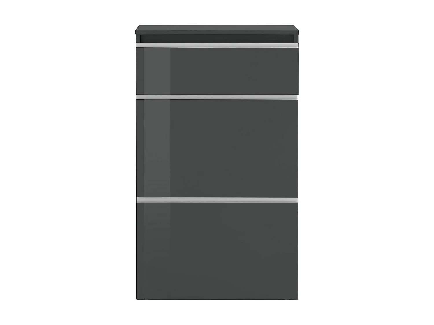 Meuble à chaussures Paco, Armoire polyvalente avec 2 portes et 1 porte abattante, Porte-chaussures d'entrée, 100% Made in Italy, 60x27h108 cm, Anthracite Brillant