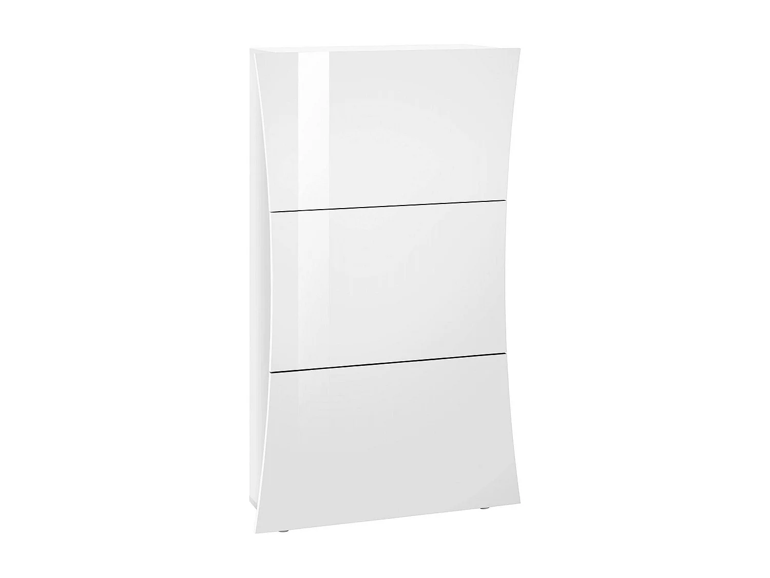 Dmora - Scarpiera Ambrosio, cm 71x27h122, Bianco lucido