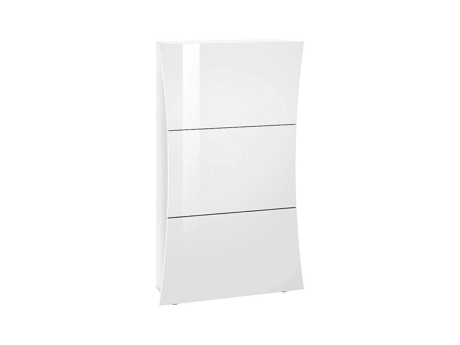 Meuble à chaussures Debosel, Meuble polyvalent avec 3 portes, Meuble à chaussures d'entrée, 100% Made in Italy, 71x27h122 cm, Blanc brillant