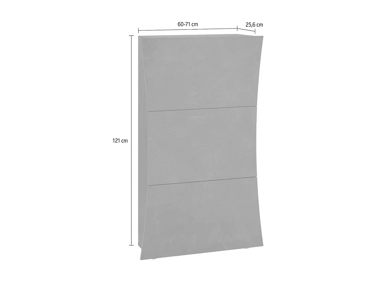 Debosel schoenenrek, Multifunctionele kast met 3 deuren, Ingang schoenenrek, 100% Made in Italy, 71x27h122 cm, Glanzend wit