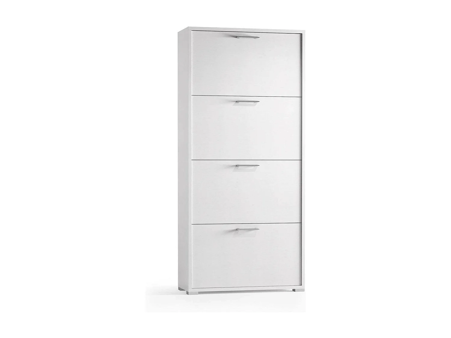 Dmarcat schoenenrek, multifunctioneel entreemeubilair met 4 vouwdeuren, schoenenkast met dubbele diepte, 100% Made in Italy, 67x28h147 cm, Wit