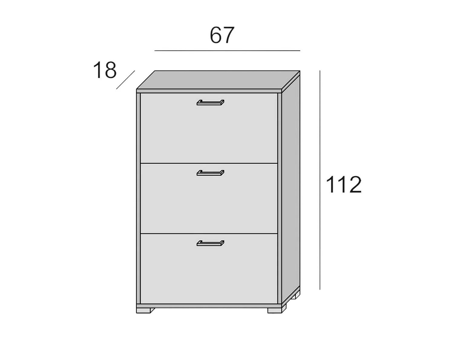 Étagère à chaussures Dferrari, Meuble d'entrée polyvalent avec 3 portes pliantes, Meuble à chaussures moderne, 100% Made in Italy, 67x18h112 cm, Mélèze
